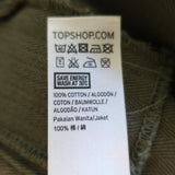 Topshop Distressed Utility Jacket Olive Cotton Size US 2 available at CelebrityOwned.com img_8