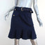 Tory Burch Belted Skirt Dacey Navy Ruffled Stretch Cotton Size 6 NEW