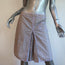 Tory Burch Box Pleat Skirt White/Brown Embroidered Cotton Size 4