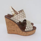 Tory Burch Cork Platform Wedge Sandals Cream Daisy Cutout Leather Size 6.5 available at CelebrityOwned.com img_2