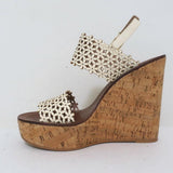 Tory Burch Cork Platform Wedge Sandals Cream Daisy Cutout Leather Size 6.5 available at CelebrityOwned.com img_6
