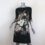 Tory Burch Dress Charcoal/Multi Floral Print Silk Size 2 Boatneck Shift