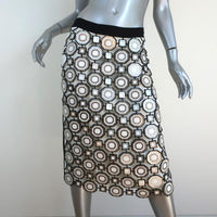 Tory Burch Pencil Skirt Gloria Metal-Embellished Guipure Lace & Linen Size 6 available at CelebrityOwned.com img_1