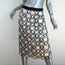 Tory Burch Pencil Skirt Gloria Metal-Embellished Guipure Lace & Linen Size 6