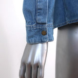 Tucci Jeans Denim Shirt Blue Cotton Size Small Long Sleeve Top available at CelebrityOwned.com img_6