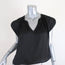 Ulla Johnson Blouse Annelise Black Matte Satin Size 2 Cap Sleeve Top