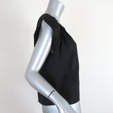 Ulla Johnson Blouse Annelise Black Matte Satin Size 2 Cap Sleeve Top available at CelebrityOwned.com img_3