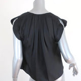 Ulla Johnson Blouse Annelise Black Matte Satin Size 2 Cap Sleeve Top available at CelebrityOwned.com img_4