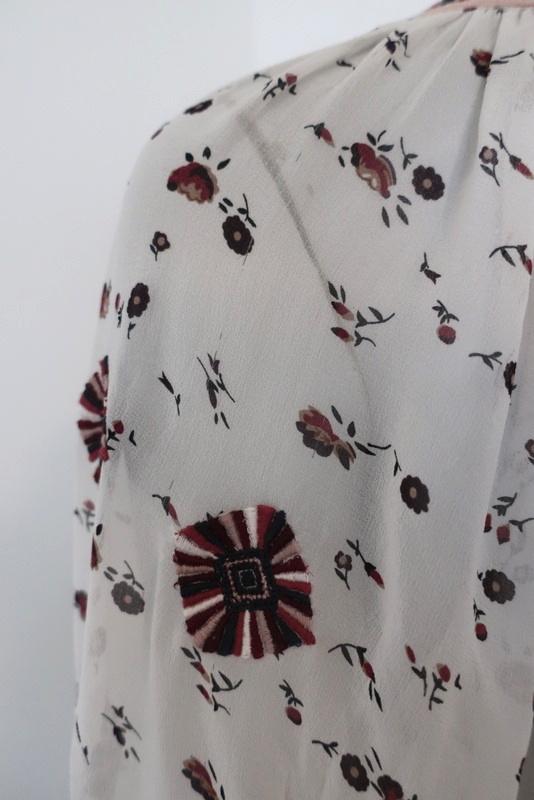 Ulla Johnson Blouse Lida White Embroidered Floral Print Silk Size 0 Peasant Top available at CelebrityOwned.com img_8