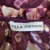 Ulla Johnson Blouse Nailah Bordeaux Lurex Printed Silk Size 0 Long Sleeve Top available at CelebrityOwned.com img_6