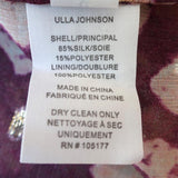 Ulla Johnson Blouse Nailah Bordeaux Lurex Printed Silk Size 0 Long Sleeve Top available at CelebrityOwned.com img_8