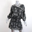 Ulla Johnson Dress Batu Charcoal Floral Print Cotton Size 2 Smocked Waist Mini