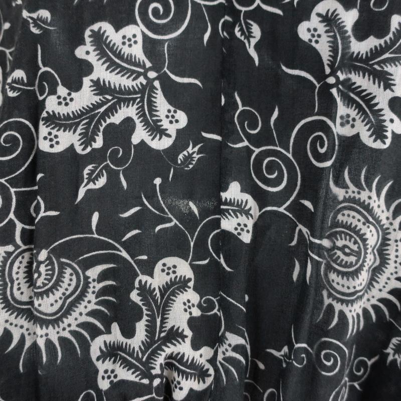 Ulla Johnson Dress Batu Charcoal Floral Print Cotton Size 2 Smocked Waist Mini available at CelebrityOwned.com img_2
