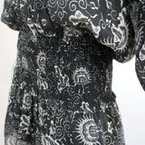 Ulla Johnson Dress Batu Charcoal Floral Print Cotton Size 2 Smocked Waist Mini available at CelebrityOwned.com img_4