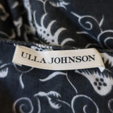 Ulla Johnson Dress Batu Charcoal Floral Print Cotton Size 2 Smocked Waist Mini available at CelebrityOwned.com img_7