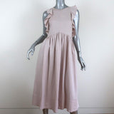 Ulla Johnson Dress Cecily Lavender Linen-Blend Size 6 Crisscross-Back Midi NEW available at CelebrityOwned.com img_1