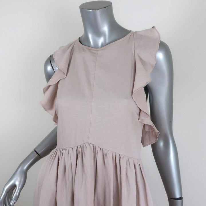 Ulla Johnson Dress Cecily Lavender Linen-Blend Size 6 Crisscross-Back Midi NEW available at CelebrityOwned.com img_3