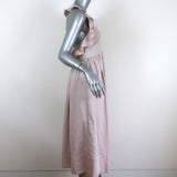 Ulla Johnson Dress Cecily Lavender Linen-Blend Size 6 Crisscross-Back Midi NEW available at CelebrityOwned.com img_4