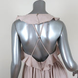 Ulla Johnson Dress Cecily Lavender Linen-Blend Size 6 Crisscross-Back Midi NEW available at CelebrityOwned.com img_6