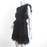 Ulla Johnson Dress Henriette Black Lace-Trim Cotton Size 0 Side-Tie Mini available at CelebrityOwned.com img_2