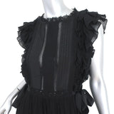 Ulla Johnson Dress Henriette Black Lace-Trim Cotton Size 0 Side-Tie Mini available at CelebrityOwned.com img_3