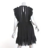 Ulla Johnson Dress Henriette Black Lace-Trim Cotton Size 0 Side-Tie Mini available at CelebrityOwned.com img_5