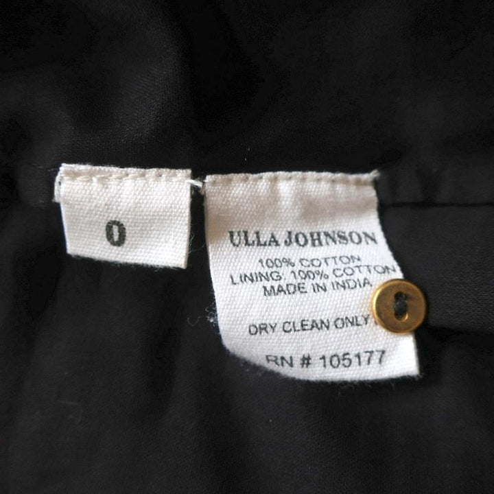 Ulla Johnson Dress Henriette Black Lace-Trim Cotton Size 0 Side-Tie Mini available at CelebrityOwned.com img_7