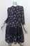 Ulla Johnson Dress Skye Navy Tiered Floral Print Silk Size 0 Tassel Drawstring