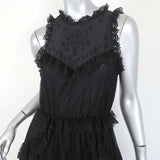 Ulla Johnson Maxi Dress Florence Black Ruffled Swiss Dot Embroidered Lace Size 2 available at CelebrityOwned.com img_2