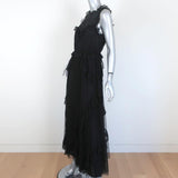 Ulla Johnson Maxi Dress Florence Black Ruffled Swiss Dot Embroidered Lace Size 2 available at CelebrityOwned.com img_3