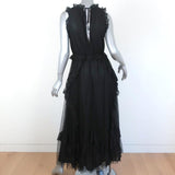 Ulla Johnson Maxi Dress Florence Black Ruffled Swiss Dot Embroidered Lace Size 2 available at CelebrityOwned.com img_6