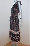 Ulla Johnson Midi Dress Zanna Midnight Floral Print Silk Size 0 Cap Sleeve available at CelebrityOwned.com img_4