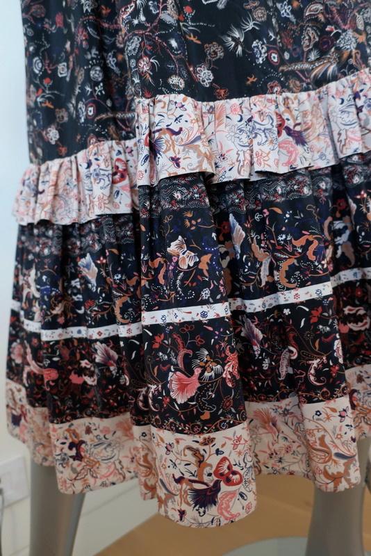 Ulla Johnson Midi Dress Zanna Midnight Floral Print Silk Size 0 Cap Sleeve available at CelebrityOwned.com img_6