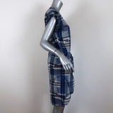 Ulla Johnson Tie-Front Mini Dress Theo Navy/White Plaid Size 0 available at CelebrityOwned.com img_3