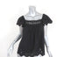 Ulla Johnson Top Ariel Black Embroidered Cotton-Linen Size 6 Cap Sleeve NEW