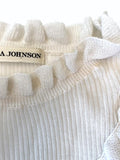 Ulla Johnson Top Maritza Cream Fine Ribbed Cotton Size Medium Ruffled Pullover available at CelebrityOwned.com img_10