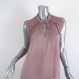Ulla Johnson Top Ren Mauve Ruched Satin Size 2 Sleeveless Blouse available at CelebrityOwned.com img_1