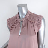 Ulla Johnson Top Ren Mauve Ruched Satin Size 2 Sleeveless Blouse available at CelebrityOwned.com img_2