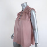 Ulla Johnson Top Ren Mauve Ruched Satin Size 2 Sleeveless Blouse available at CelebrityOwned.com img_3