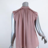 Ulla Johnson Top Ren Mauve Ruched Satin Size 2 Sleeveless Blouse available at CelebrityOwned.com img_7