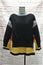 Undercover Sweater Black Ribbed Wool & Colorblock Satin Size 1 Layered Pullover