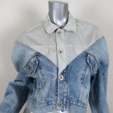 Unravel Project Hybrid Chopped Denim Jacket Light Blue Size 36 available at CelebrityOwned.com img_2