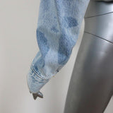 Unravel Project Hybrid Chopped Denim Jacket Light Blue Size 36 available at CelebrityOwned.com img_6