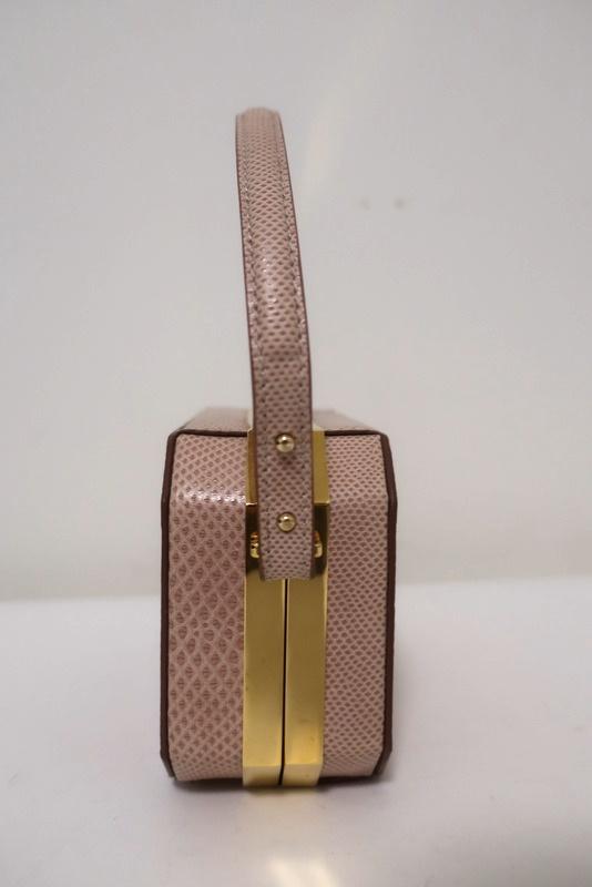 VBH Jazz Octagonal Evening Bag Light Pink Karung Snakeskin available at CelebrityOwned.com img_2