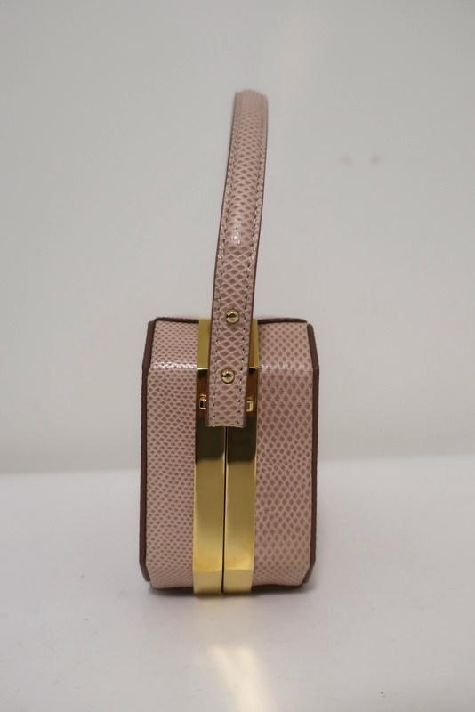VBH Jazz Octagonal Evening Bag Light Pink Karung Snakeskin available at CelebrityOwned.com img_3