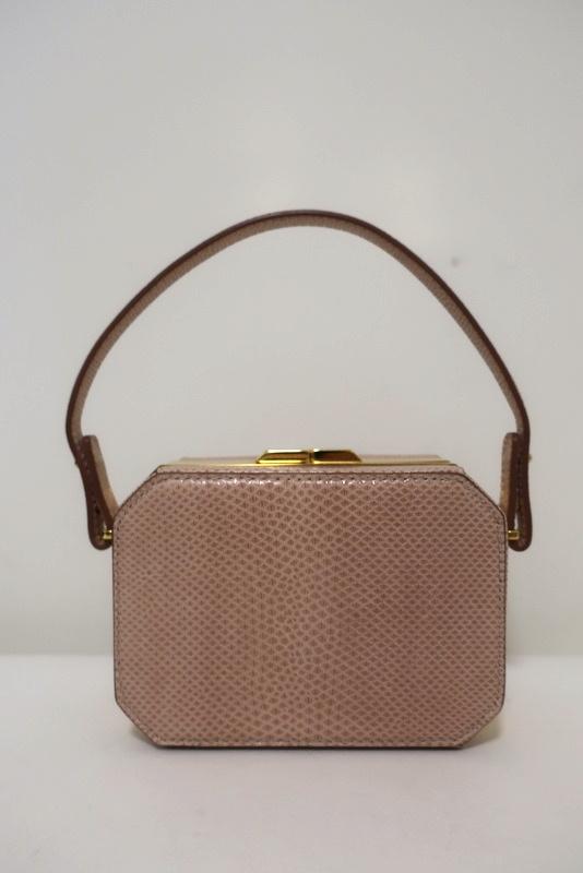 VBH Jazz Octagonal Evening Bag Light Pink Karung Snakeskin available at CelebrityOwned.com img_4