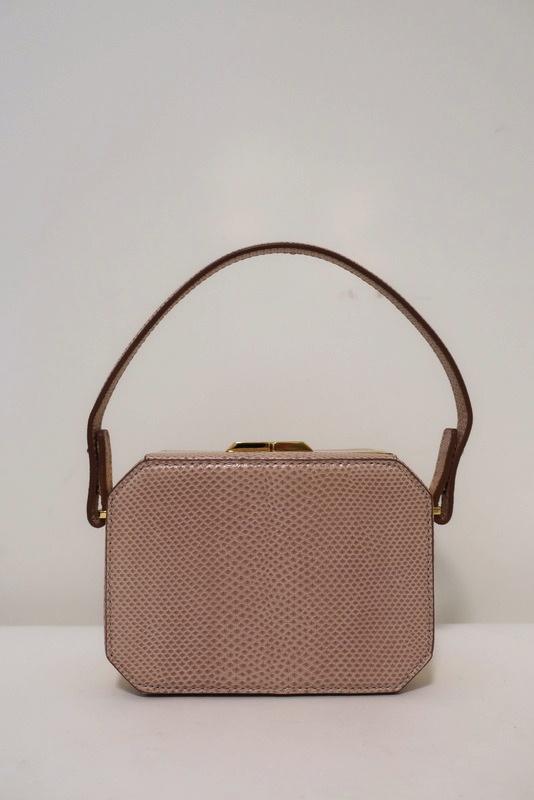 VBH Jazz Octagonal Evening Bag Light Pink Karung Snakeskin available at CelebrityOwned.com img_6