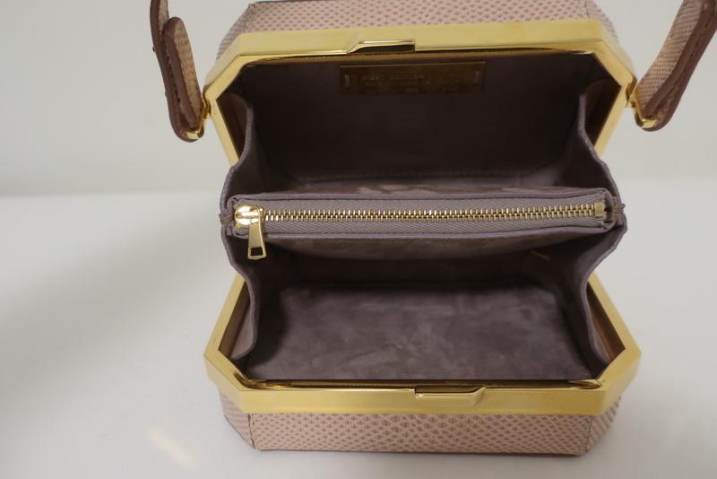 VBH Jazz Octagonal Evening Bag Light Pink Karung Snakeskin available at CelebrityOwned.com img_8