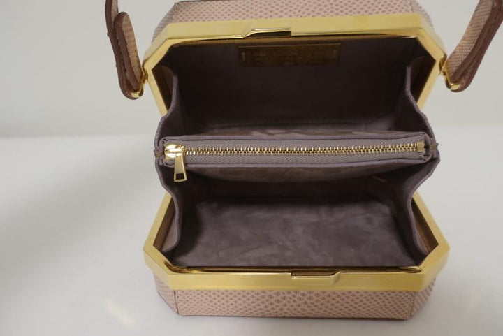 VBH Jazz Octagonal Evening Bag Light Pink Karung Snakeskin available at CelebrityOwned.com img_8