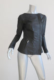VEDA Leather Jacket Black Size Small Asymmetrical Zip Moto Jacket available at CelebrityOwned.com img_3